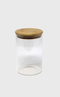 GLASS JAR  W/ BAMBOO LID (MEDIUM)