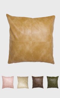 FAUX LEATHER CUSHION COVER