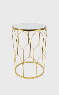 BIRDCAGE TABLE WITH MIRROR TOP (LARGE)