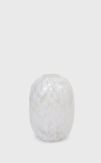 WHITE MARBLE GLASS VASE MD