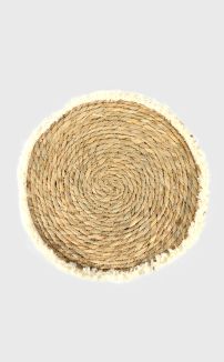 SEAGRASS PLACEMAT WITH WHITE FRINGE