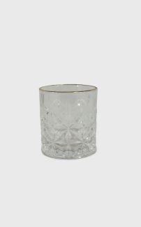 WHISKEY CRYSTAL GLASS WITH GOLD RIM